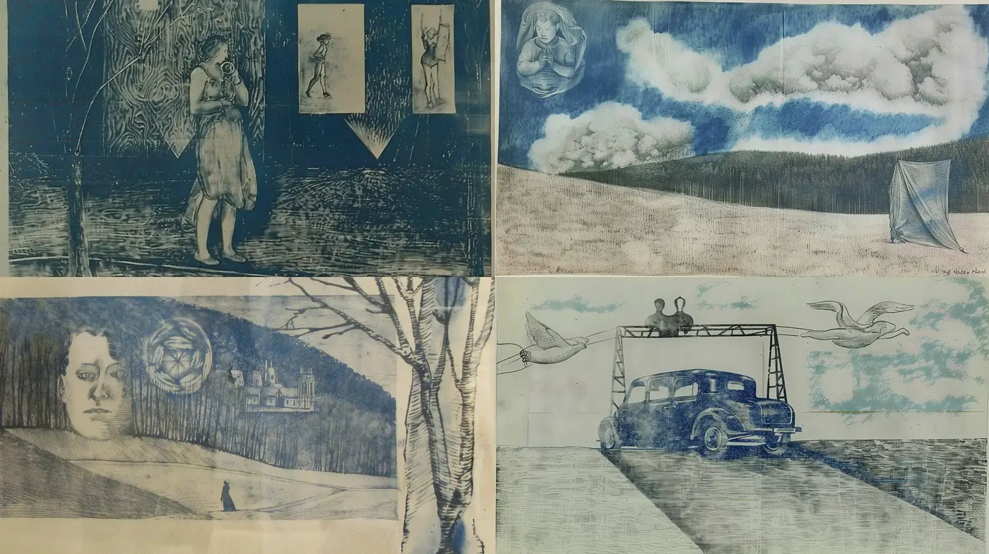 Ethereal Dreamscape Pen Sketches - Midjourney sref style