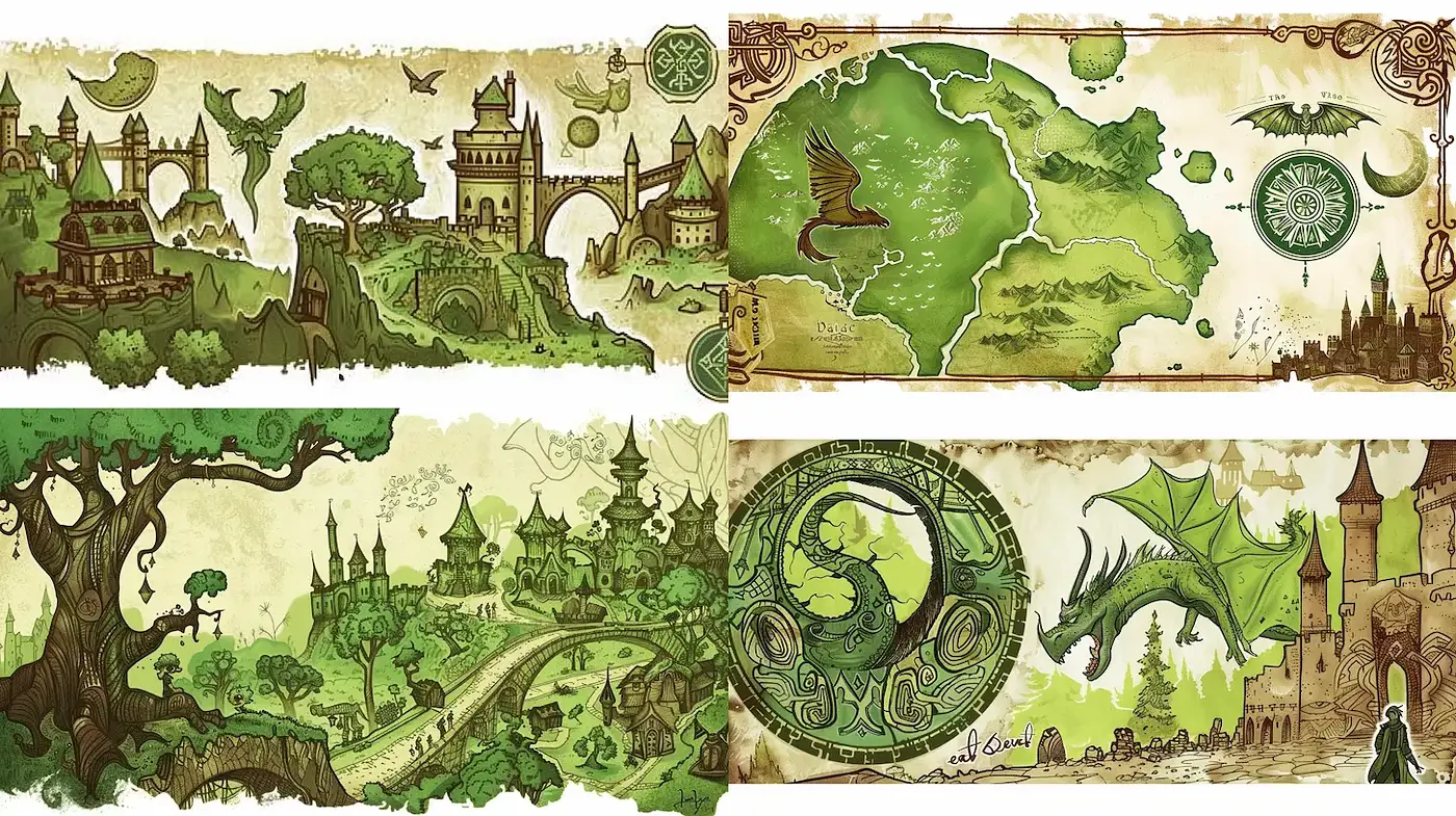 Fantasy Landscapes with a Whimsical Touch and Intricate Detailing - Midjourney sref style