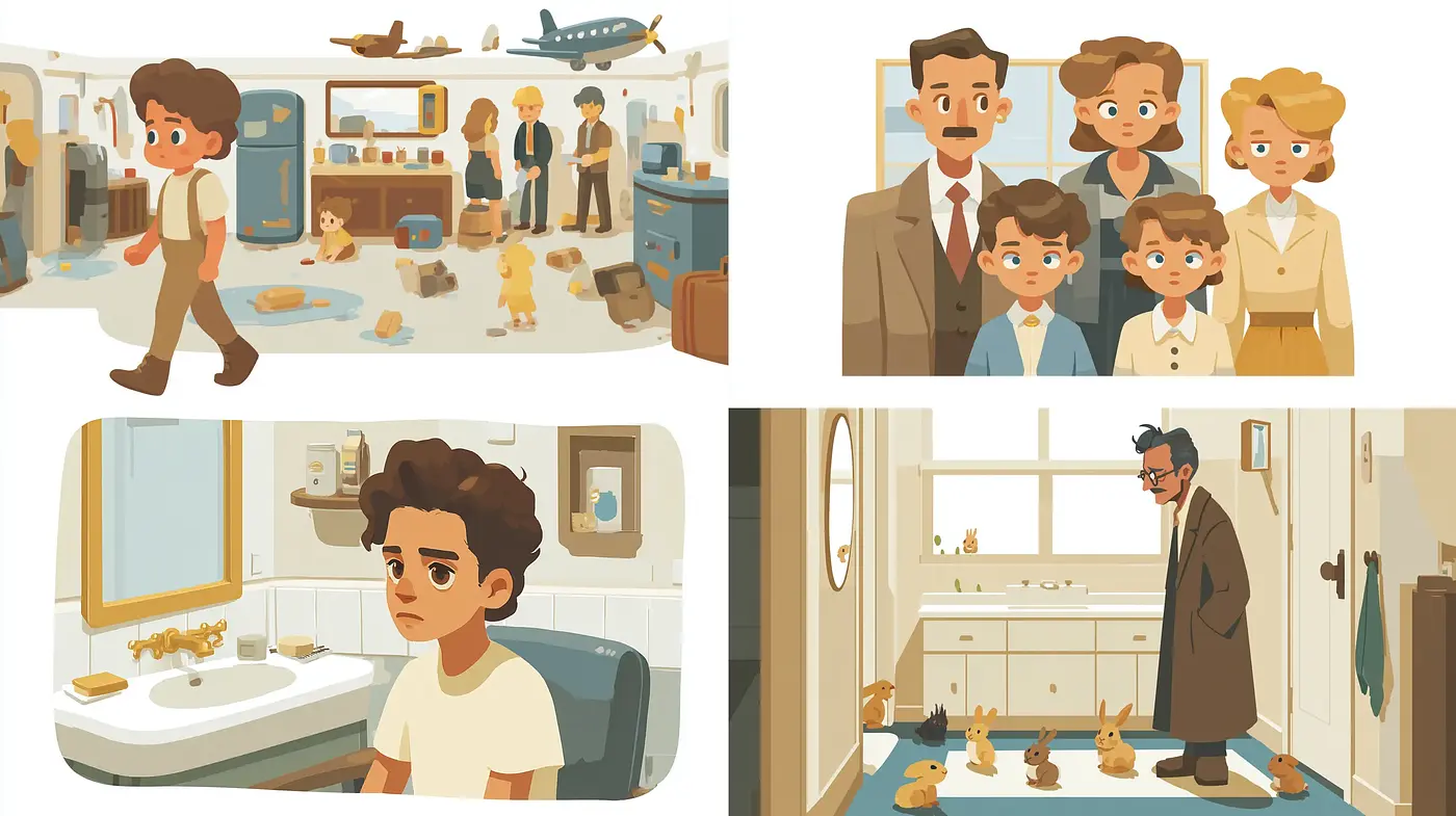 Charming and Playful Vintage Illustration Style with Emotional Depth - Midjourney sref style