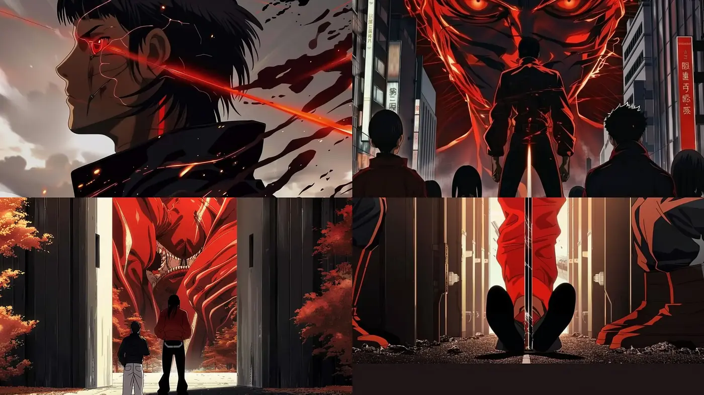 Cinematic Anime-Inspired Drama with Stark Contrast and Vibrant Accentuation - Midjourney sref style