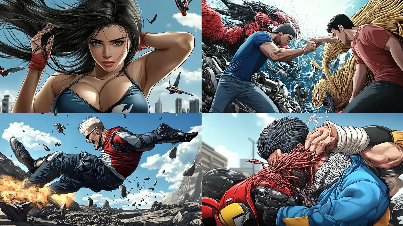 Dynamic Comic Book Illustration with a Hyper-Realistic Approach - Midjourney sref style