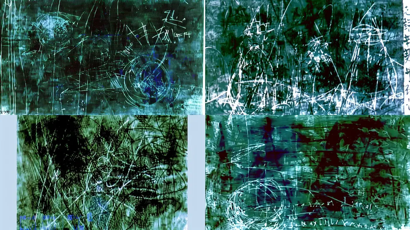 Abstract Expressions of Chaotic Harmony in Mixed Media - Midjourney sref style