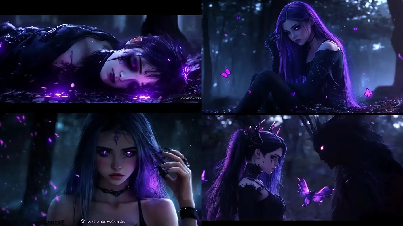 Luminous Elegy of Twilight: A Synthesis of Ethereal Glow and Dark Fantasy - Midjourney sref style