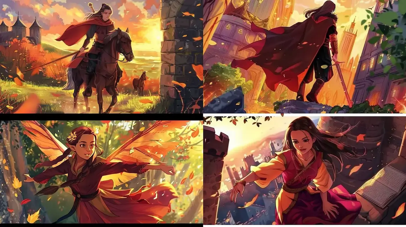 Visceral Fantasy with Detailed Character Expressions in an Enchanted Setting - Midjourney sref style