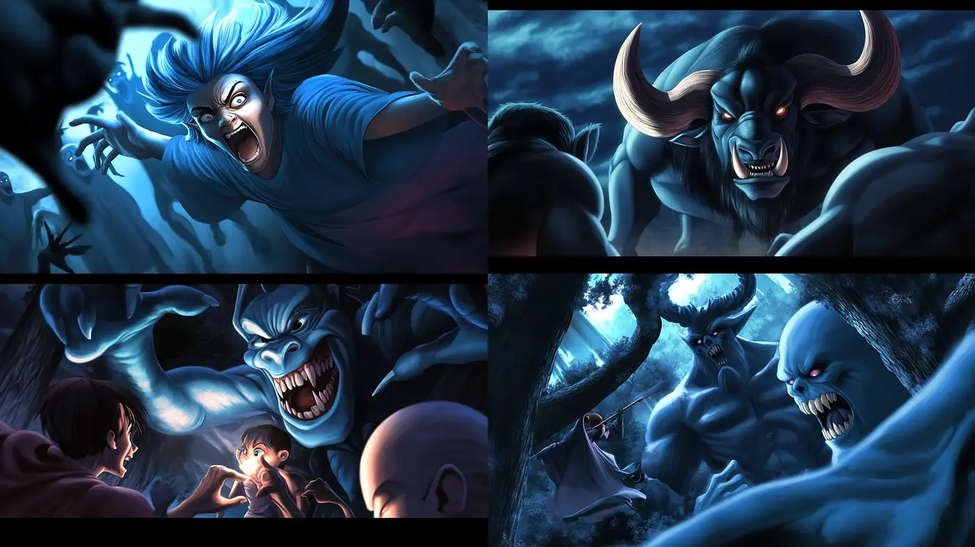 Ethereal Nocturnal Mystique: Surreal Shadowy Fantasy and Vibrant Energy Artworks - Midjourney sref style
