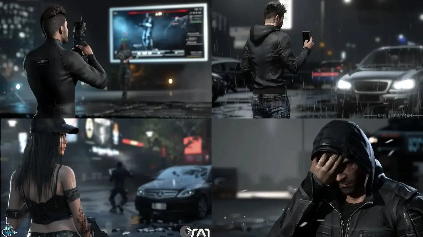 Futuristic Urban Noir with Cinematic Depth - Midjourney sref style