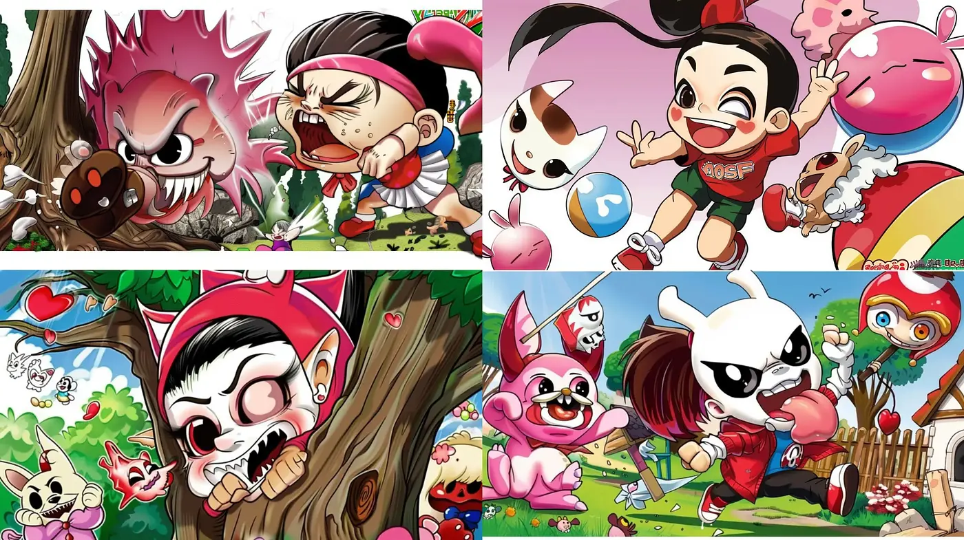 Vibrant and Playful Anime-Inspired Illustrations - Midjourney sref style