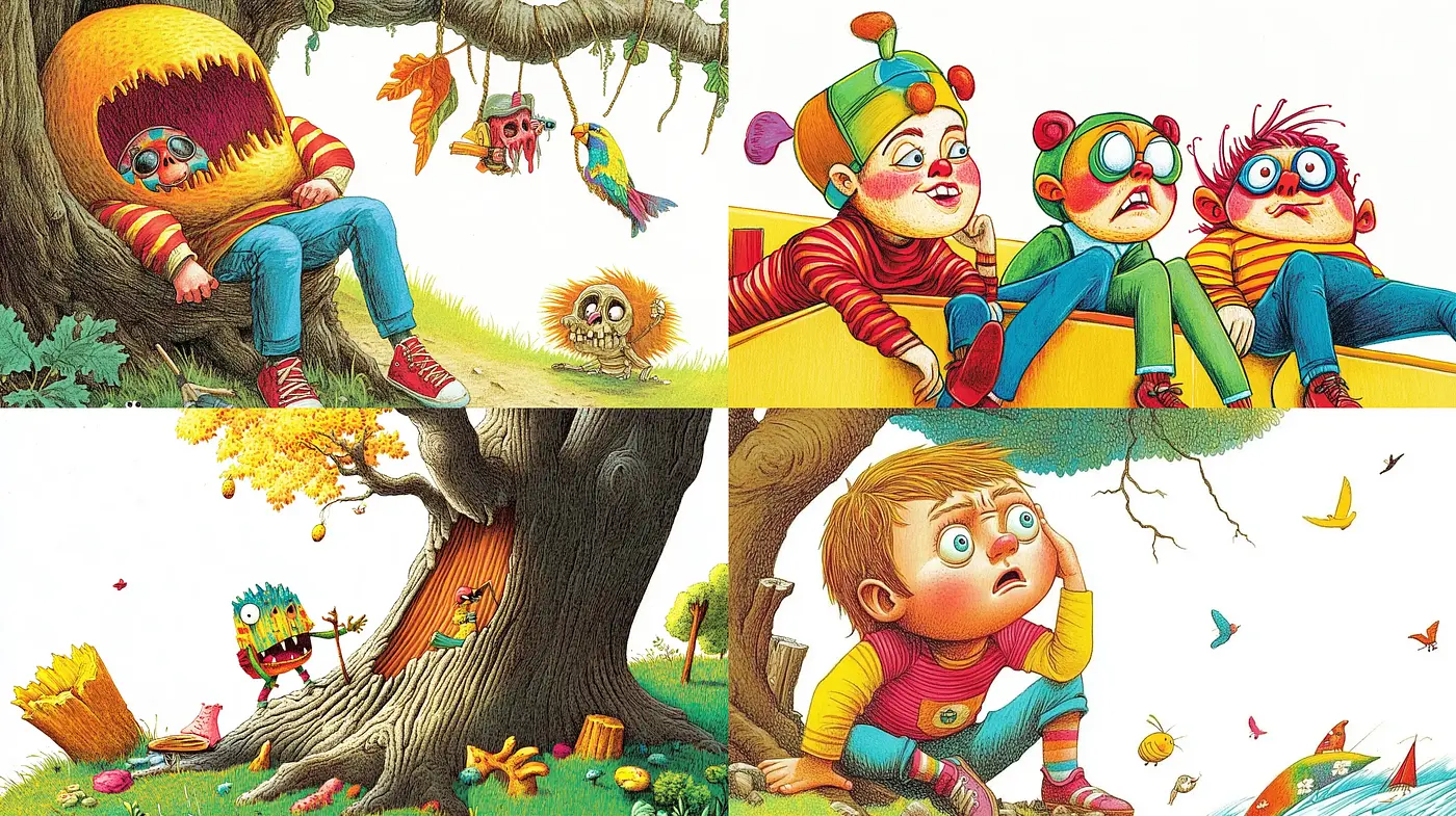 Whimsical Storybook Illustration with a Vibrant and Expressive Touch - Midjourney sref style