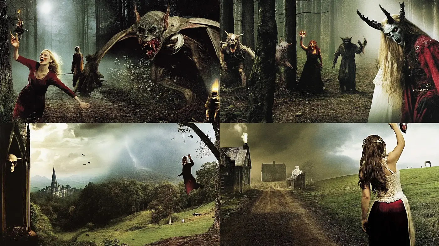 Ethereal Dark Fantasy Panorama with Surreal Overtones - Midjourney sref style
