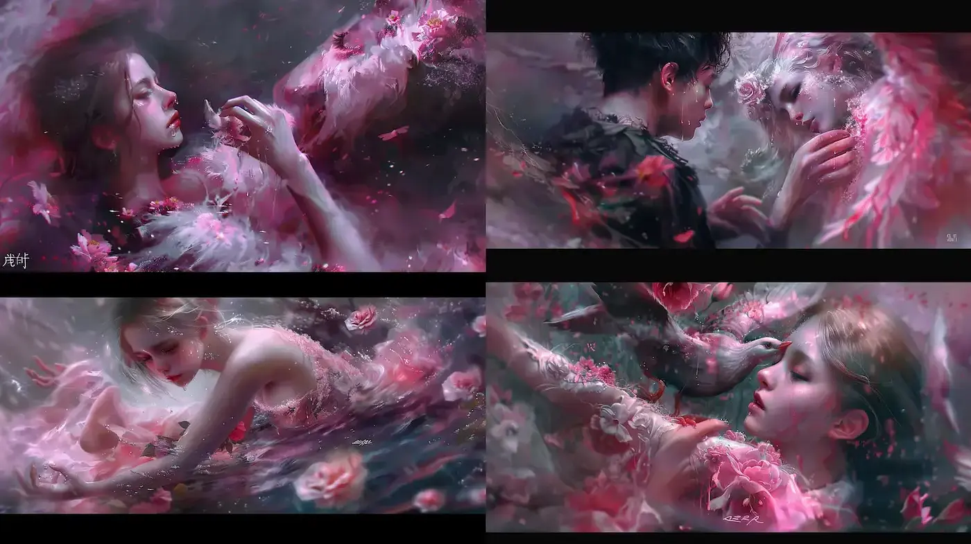 Ethereal Softness: A Dreamy Fusion of Blurred Impressionism and Fluid Romanticism - Midjourney sref style