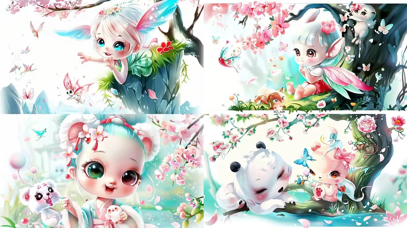 Enchanted Spring Pastel Dreamscape: A Fusion of Whimsy and Serenity - Midjourney sref style