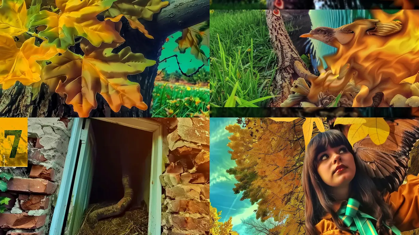 Surreal Autumnal Dreamscape: A Harmonious Blend of Warm Hues and Fantasy - Midjourney sref style