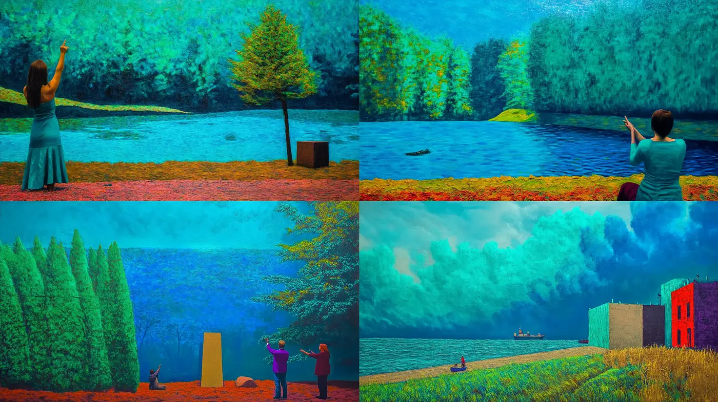 Vibrant Dreamlike Tableaus with a Surreal Touch - Midjourney sref style
