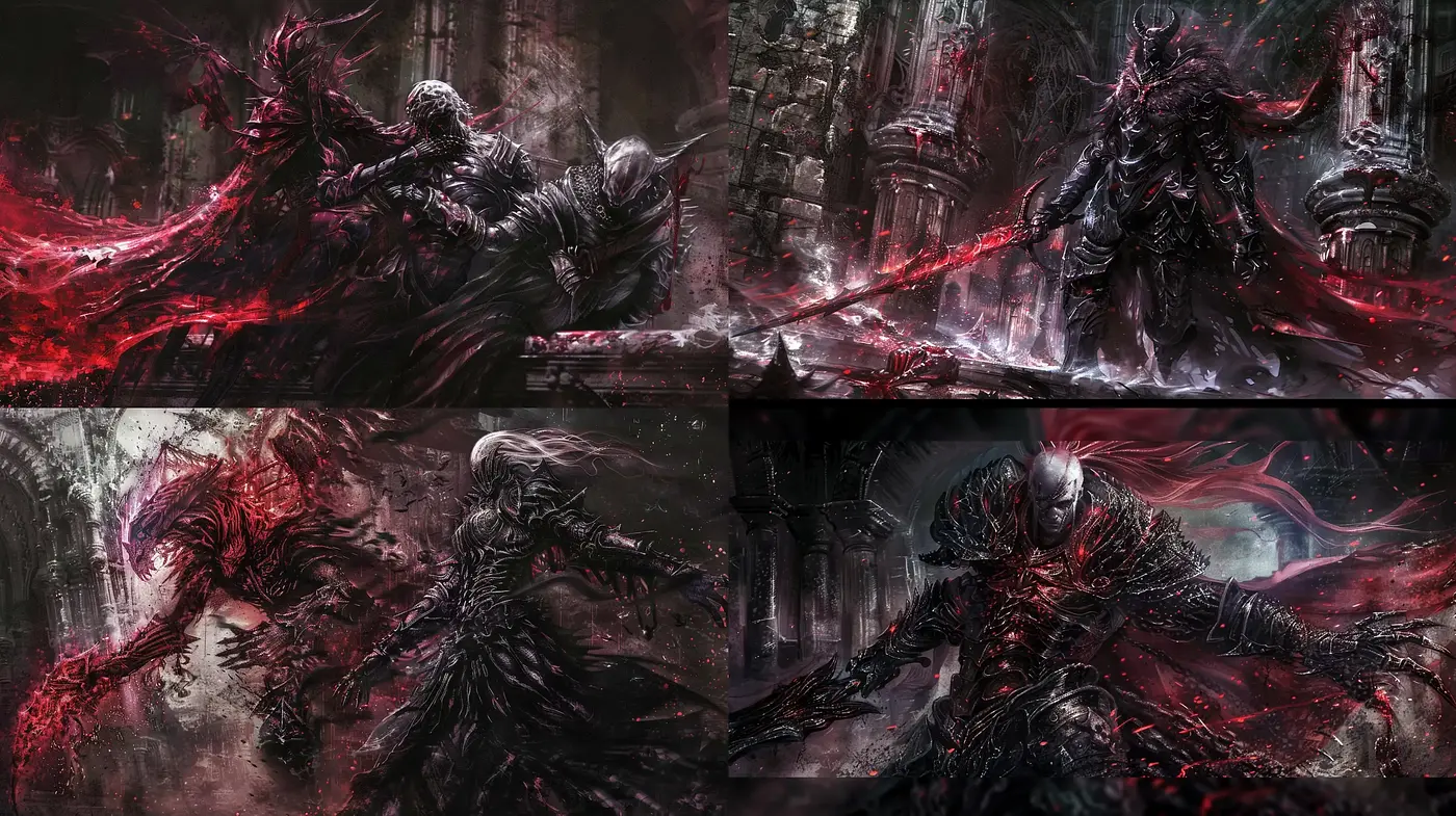 Gothic Resurgence: A Fusion of Dark Fantasy and Sinister Elegance - Midjourney sref style