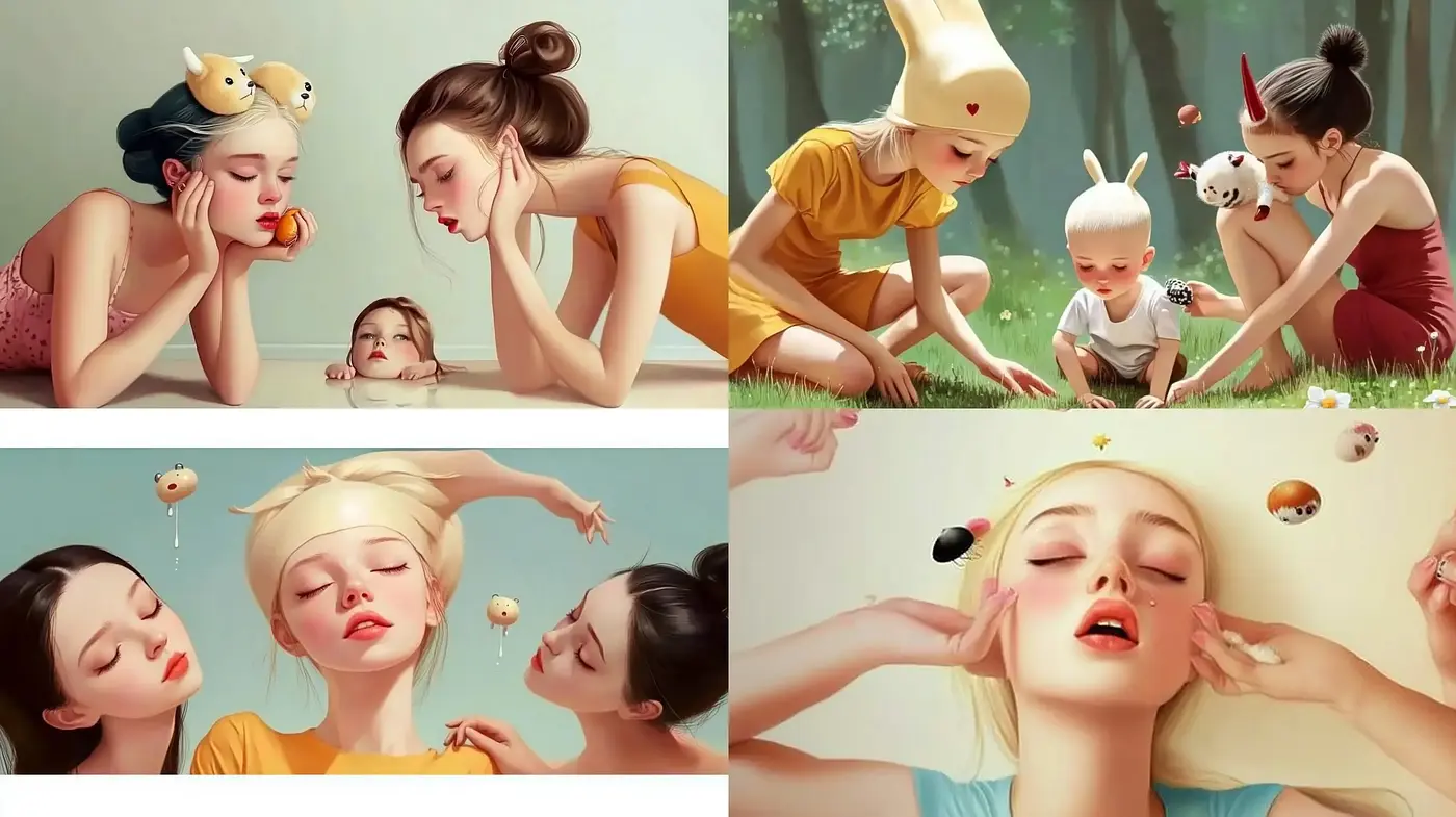 Ethereal Whimsy and Surreal Softness in Contemporary Portraiture - Midjourney sref style