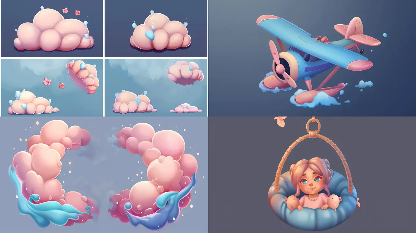 Dreamlike Pastel Skies: A Consistent Airy and Whimsical Artistic Expression - Midjourney sref style