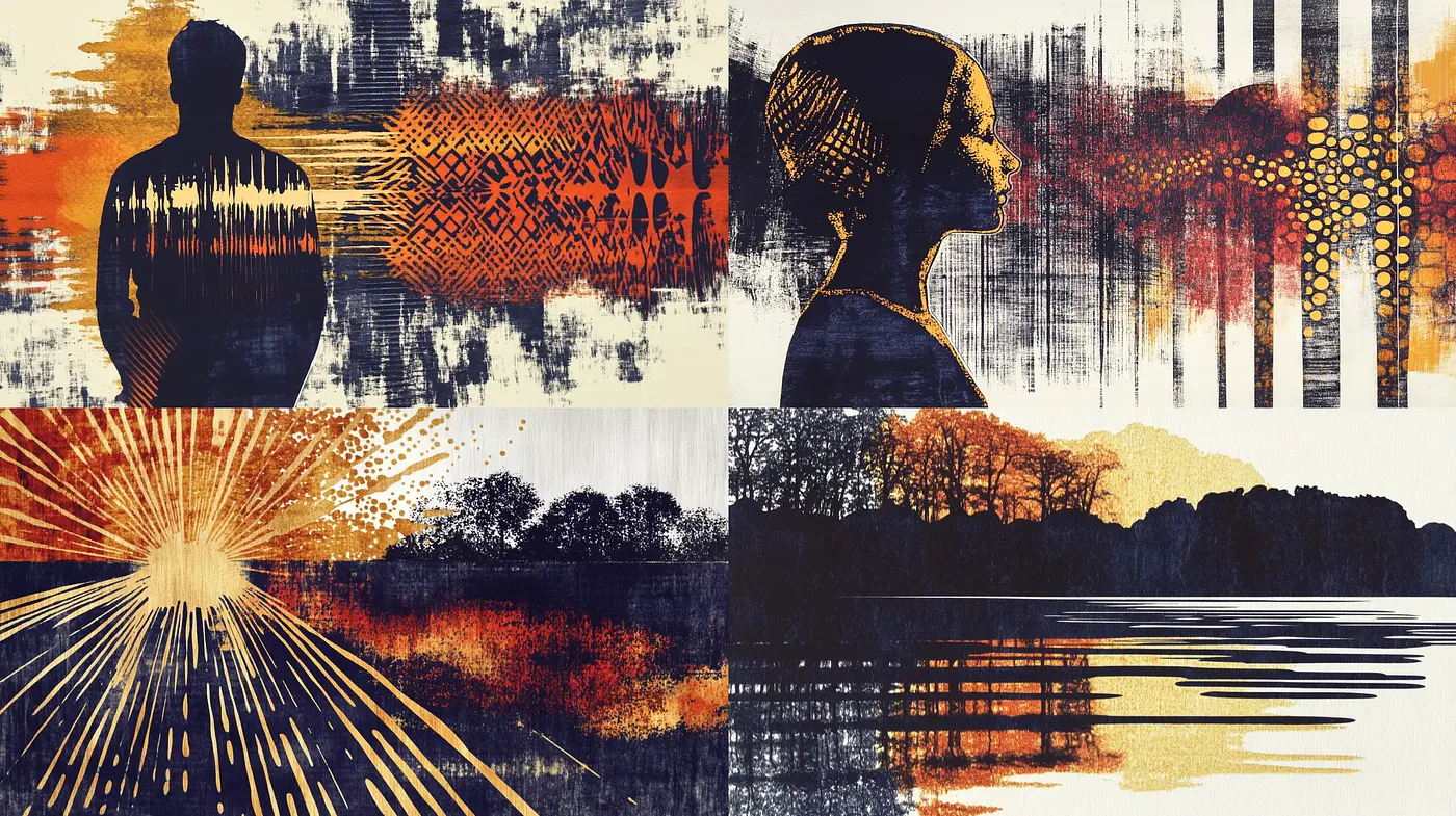 Abstract Textural Symphonies in Autumnal Hues - Midjourney sref style