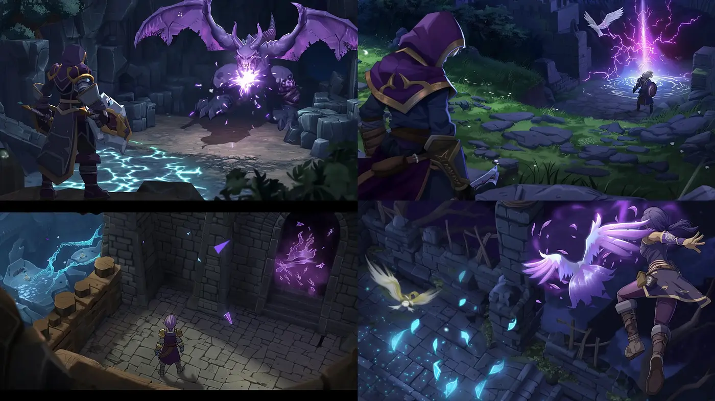 Mystical Shadows and Arcane Glows: A Digital Fantasy Art Tapestry - Midjourney sref style