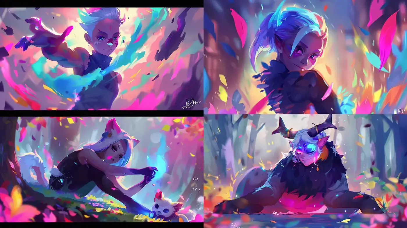 Vibrantly Mystical Digital Fantasy Art with Whimsical Elements - Midjourney sref style