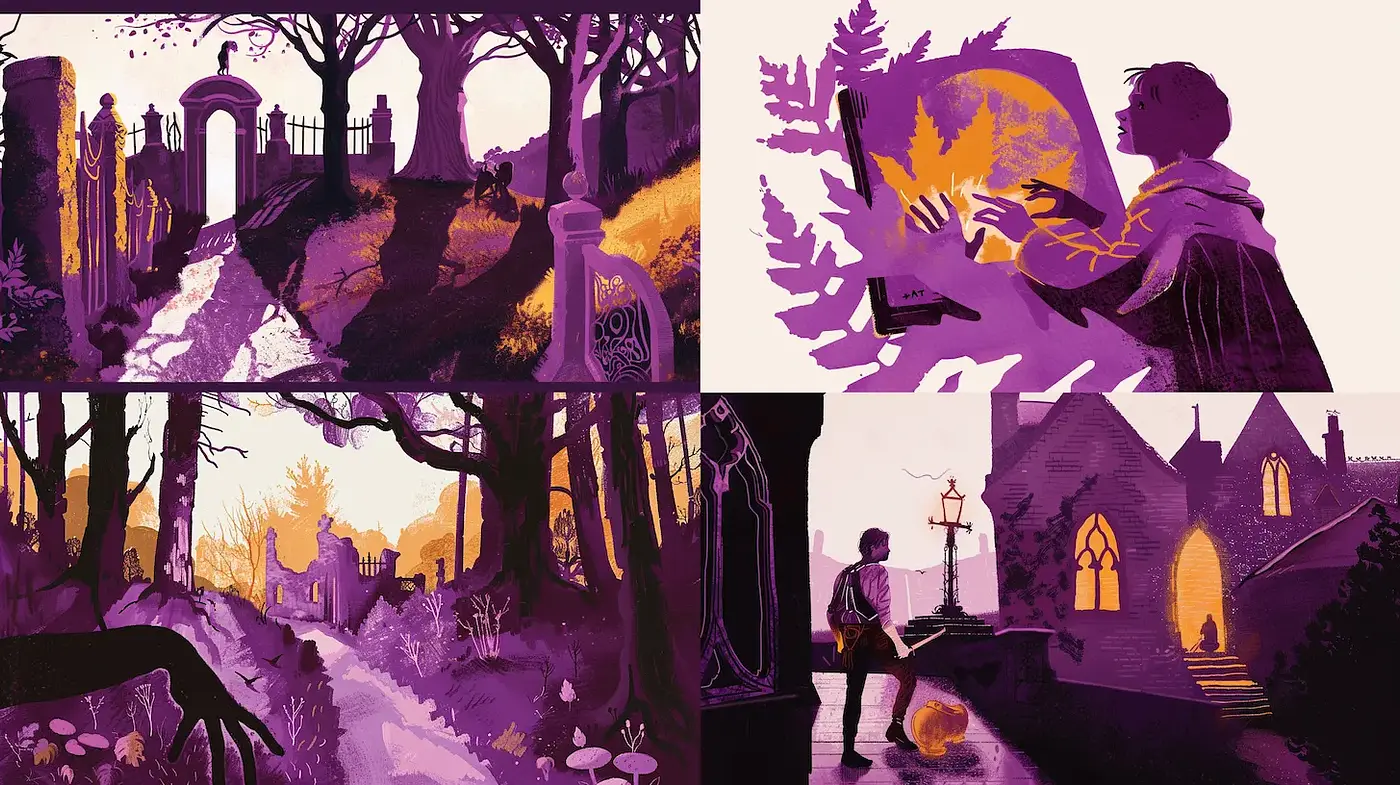 Moody and Atmospheric Illustrations with a Harmonious Color Palette - Midjourney sref style