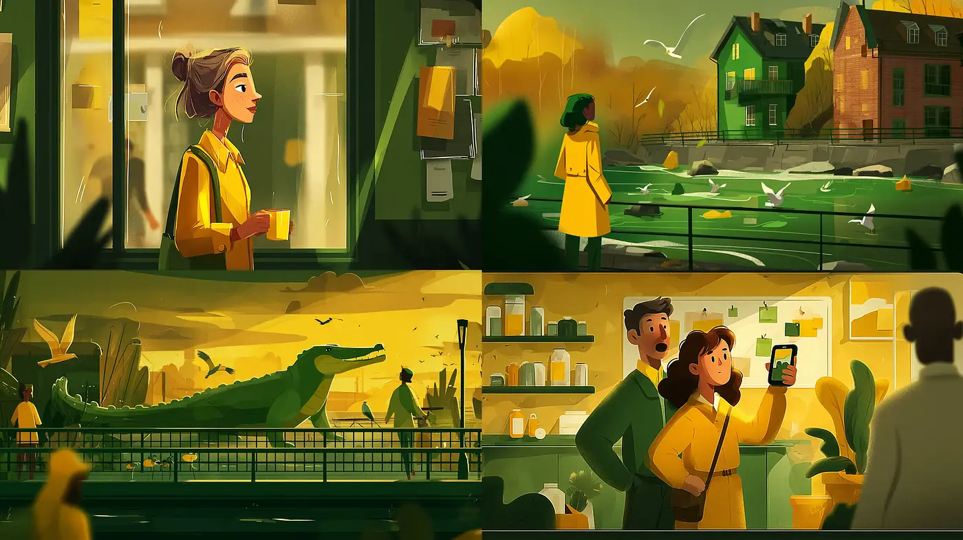 Charming and Whimsical Illustrations with a Vibrant Color Narrative - Midjourney sref style