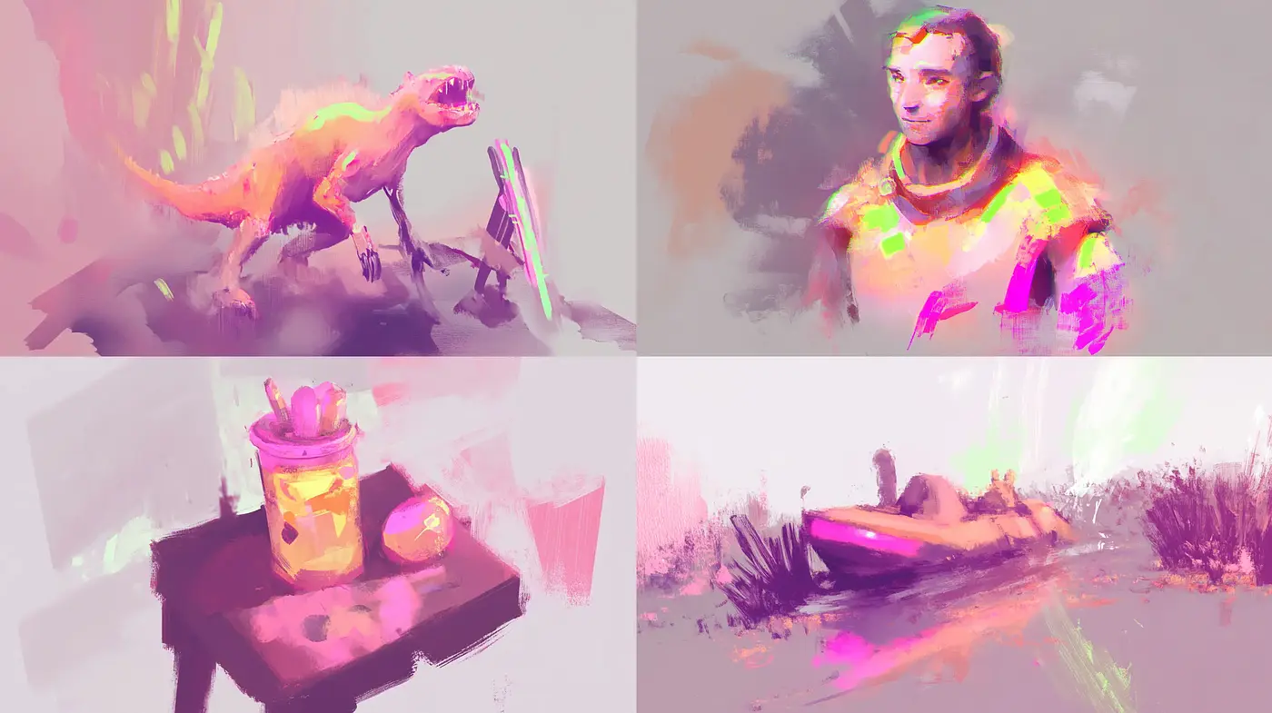 Dreamlike Pastel Brushwork Visions - Midjourney sref style