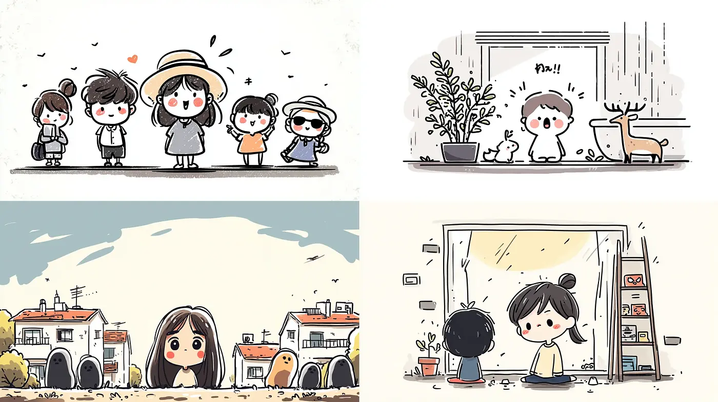 Charming and Whimsical Illustrations with a Playful Essence - Midjourney sref style