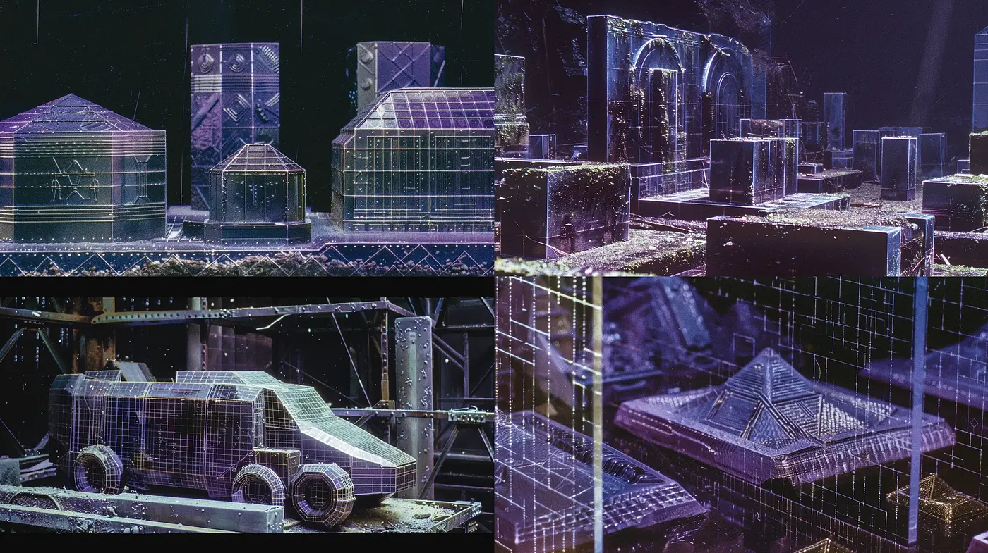 Cybernetic Dreamscape: A Synthesis of Digital and Architectural Ephemera - Midjourney sref style