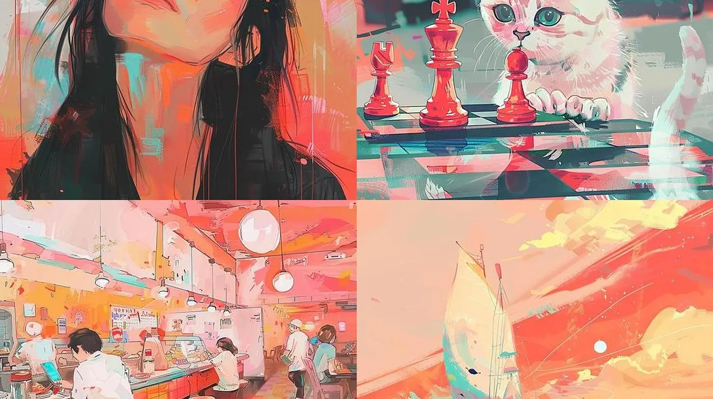 Vibrant Retro Dreamscape: A Synthesis of Nostalgic Aesthetics with Vibrant Contemporary Artistry - Midjourney sref style