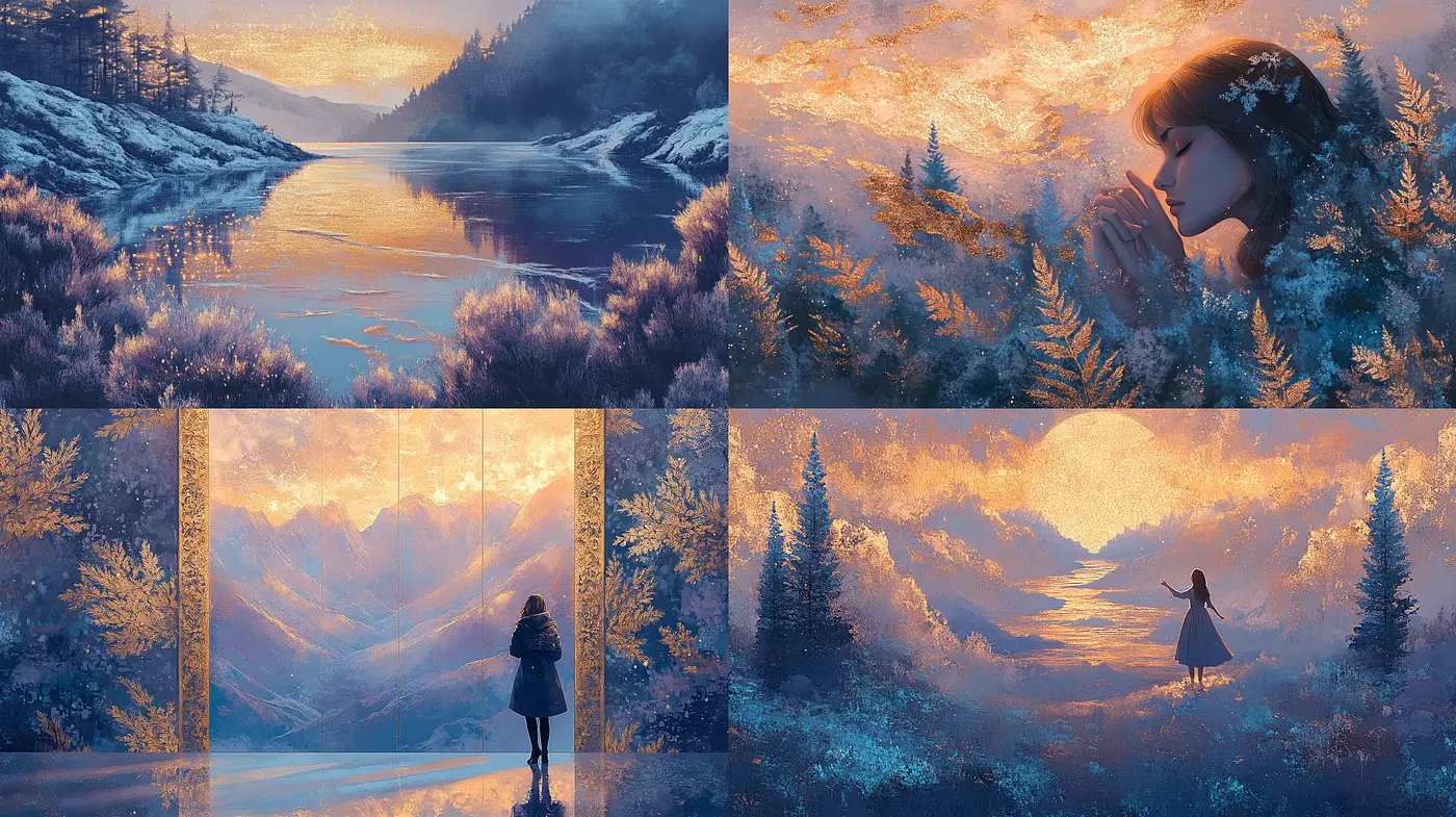 Ethereal Twilight Hues: A Serene Blend of Digital Impressionism and Nature - Midjourney sref style
