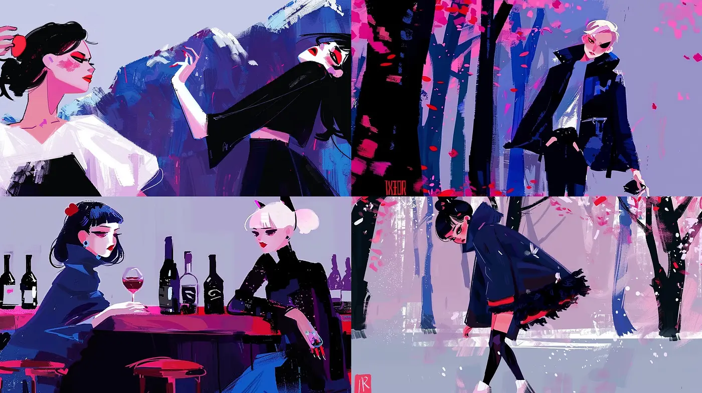 Stylized Expressionism with a Modern Graphic Novel Flair - Midjourney sref style