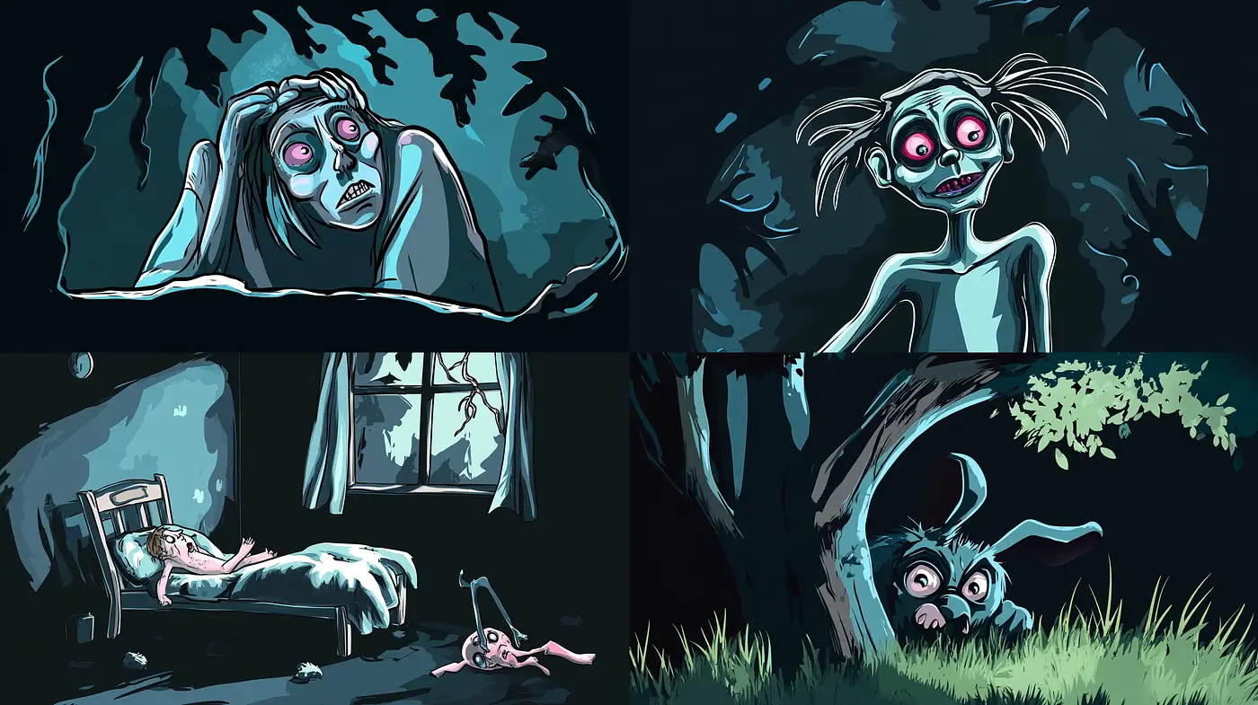 Hauntingly Expressive Nocturnal Visions with Tim Burton-esque Overtones - Midjourney sref style