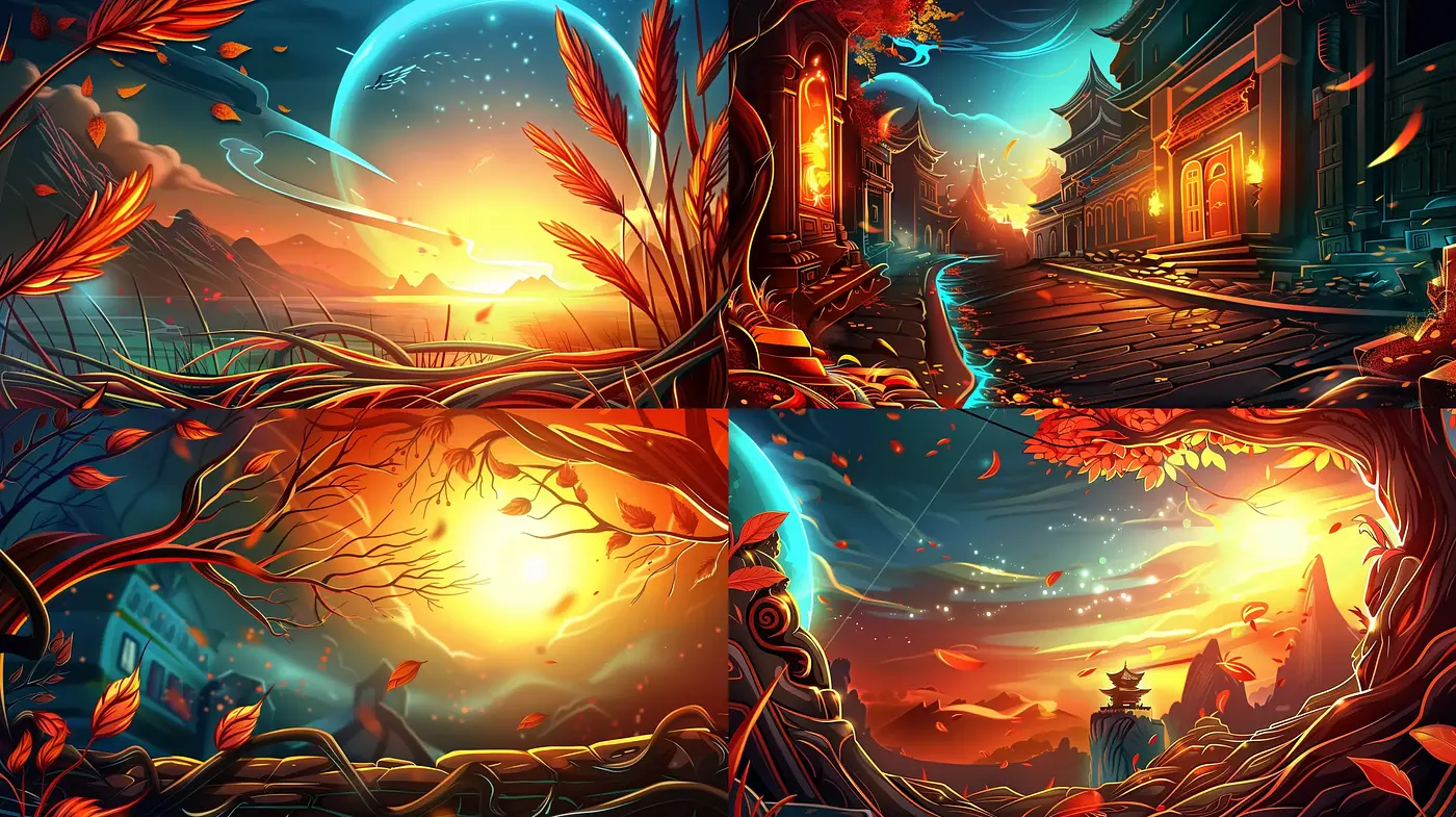 Luminous Dreamscape: A Vivid Journey Through Surreal Environments - Midjourney sref style