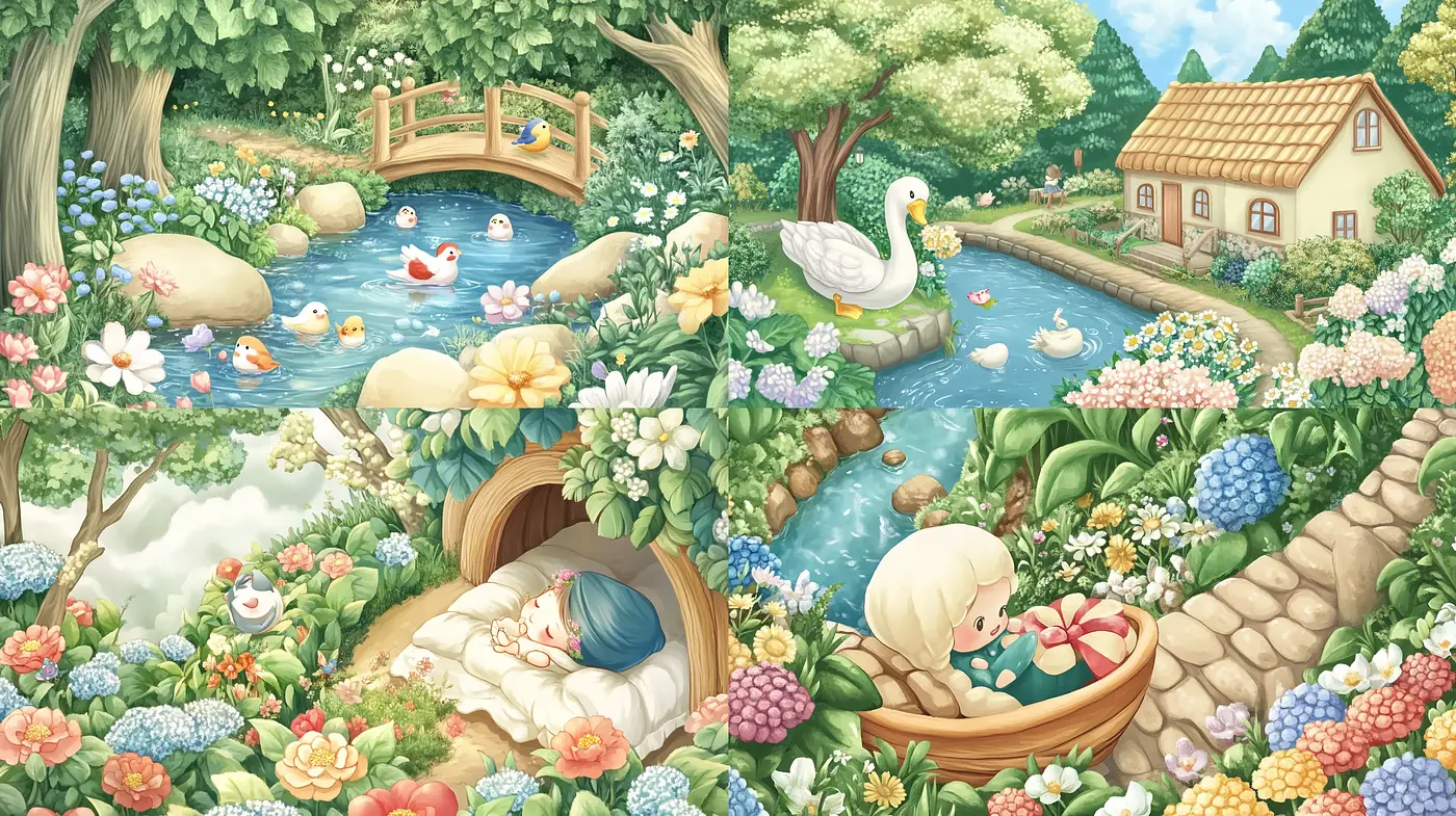 Enchanting Pastoral Harmony: A Serene Blending of Nature with Storybook Charm - Midjourney sref style