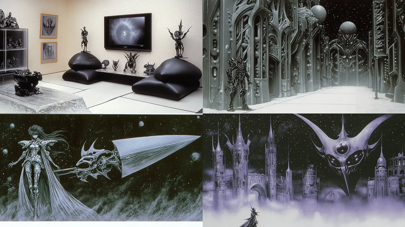 Ethereal Futuristic Worlds with a Surrealist Touch - Midjourney sref style