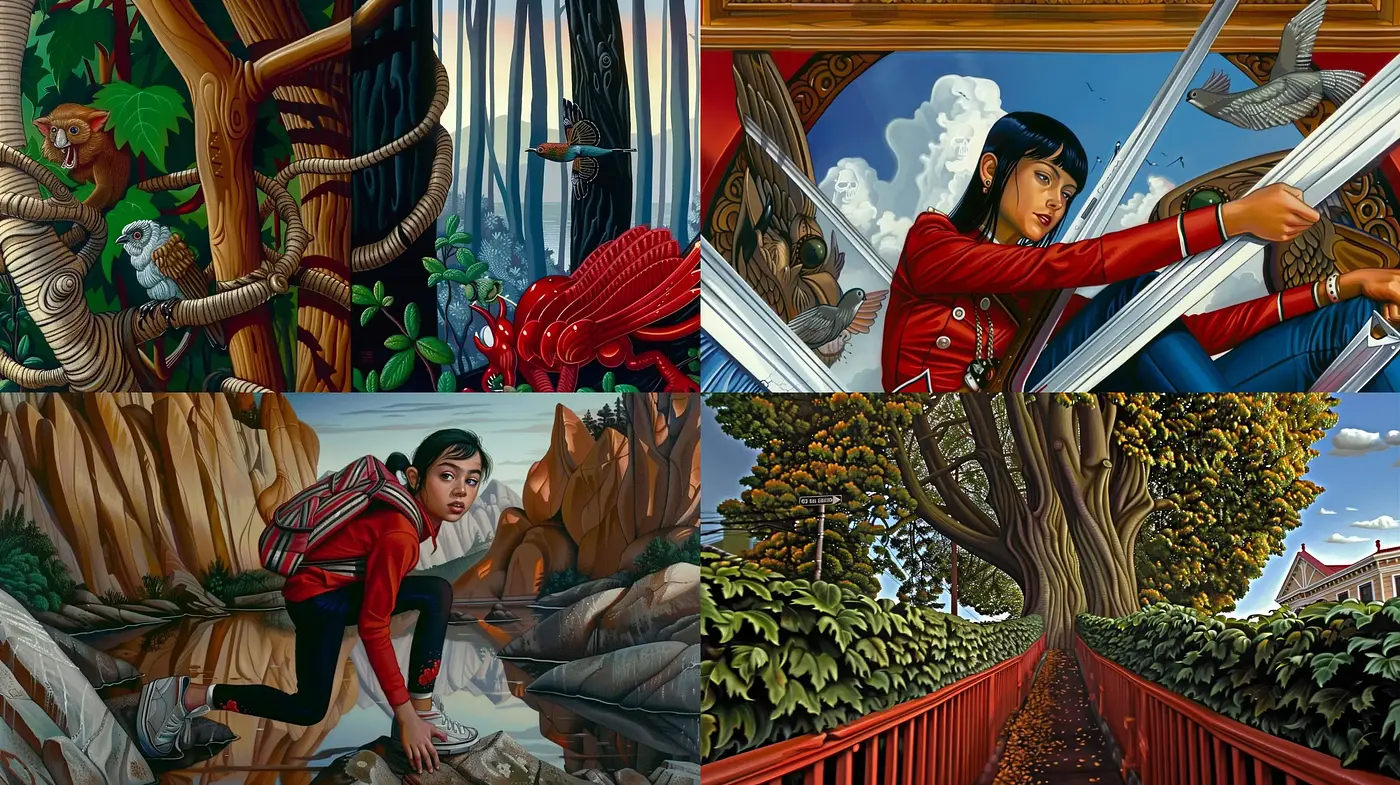 Lush Naturalistic Narratives with Vivid Textural Intricacy - Midjourney sref style