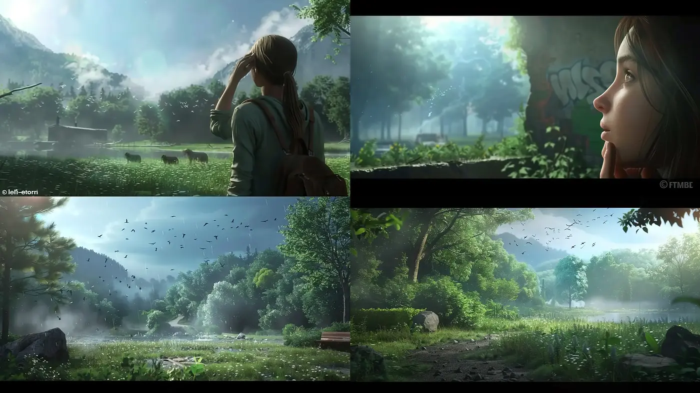 Lush Verdant Dreamscape with a Touch of Reflection - Midjourney sref style