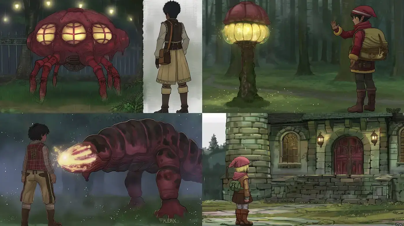 Whimsical and Imaginative Animated Style with Fantasy Elements - Midjourney sref style