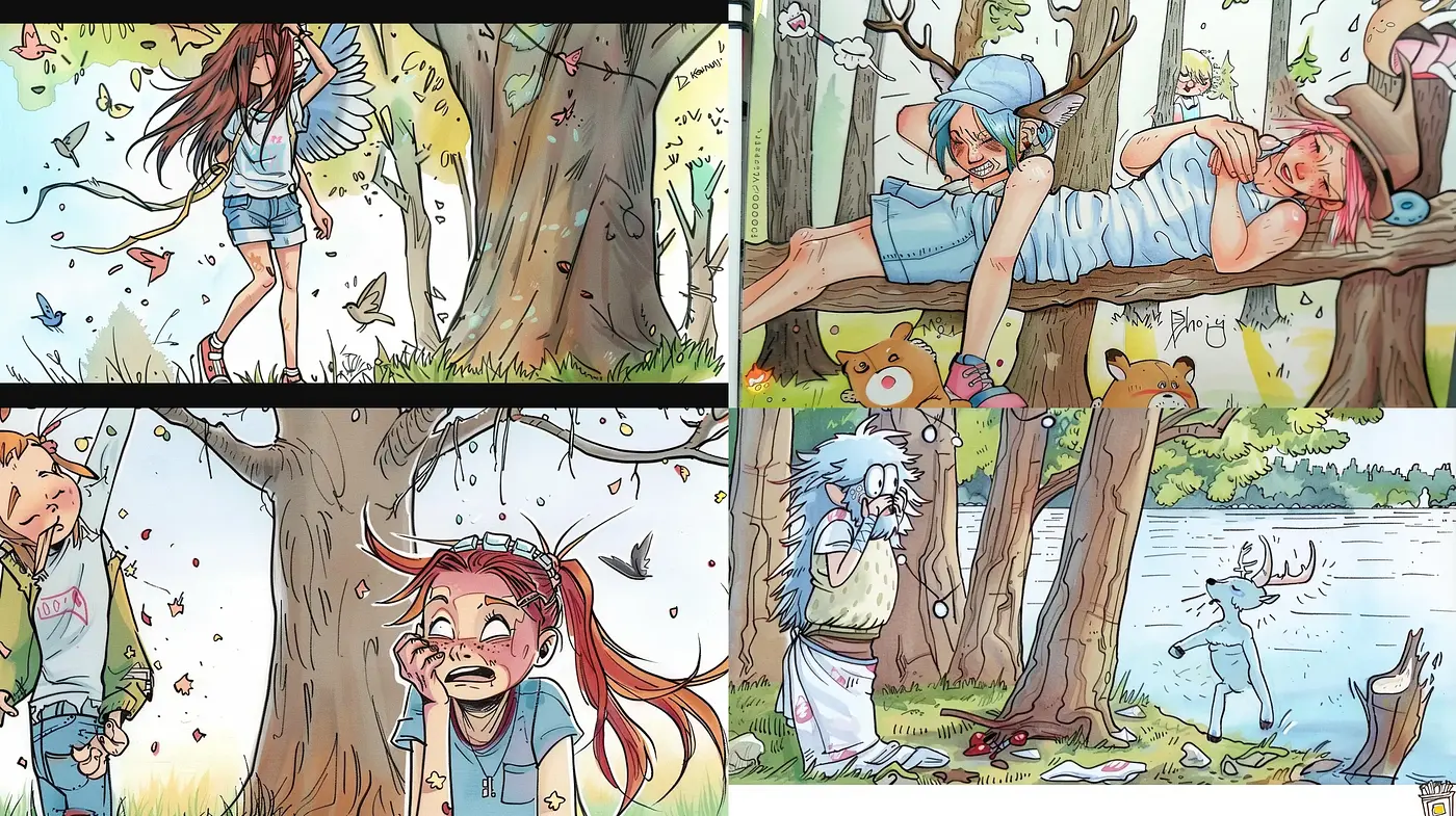 Whimsical Woodland Watercolor Series - Midjourney sref style