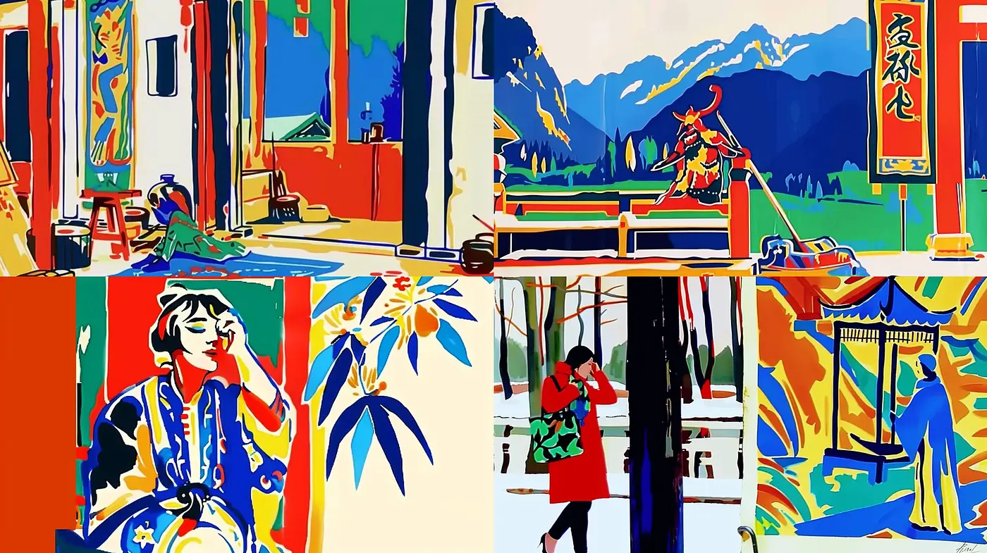 Vibrant Hues and Bold Contours: A Fusion of Pop and Comic Book Aesthetics - Midjourney sref style