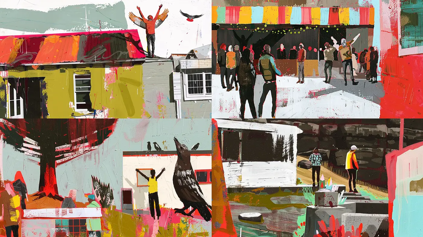Abstract Narrative Expressions with a Vivid Contemporary Palette - Midjourney sref style