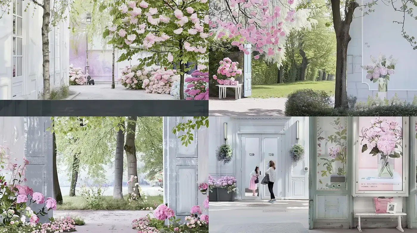 Serene Springtime Dreamscapes with Pastel Impressions - Midjourney sref style