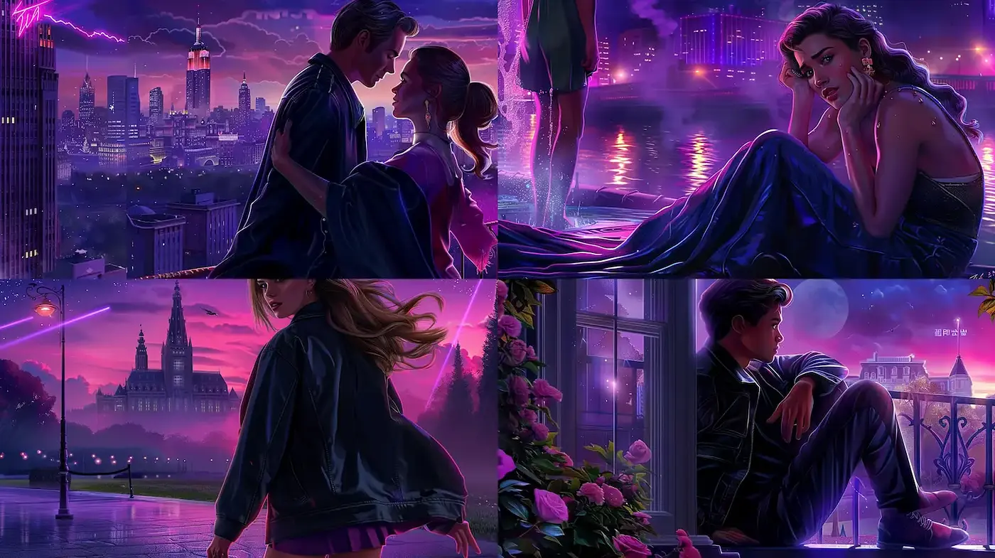 A Fusion of Dreamlike Urban Environments with an Ethereal Palette - Midjourney sref style