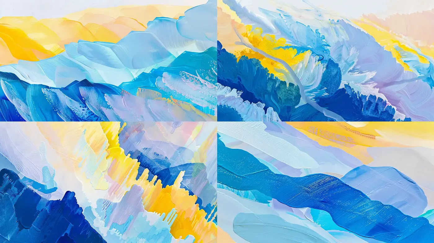 Ethereal Brushstrokes of Light and Blue Hues - Midjourney sref style