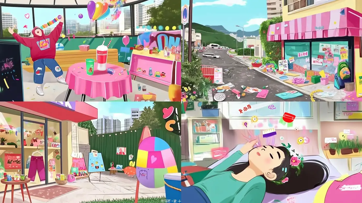Vibrant Storybook Whimsy: A Cheerful Fusion of Anime and Illustration - Midjourney sref style