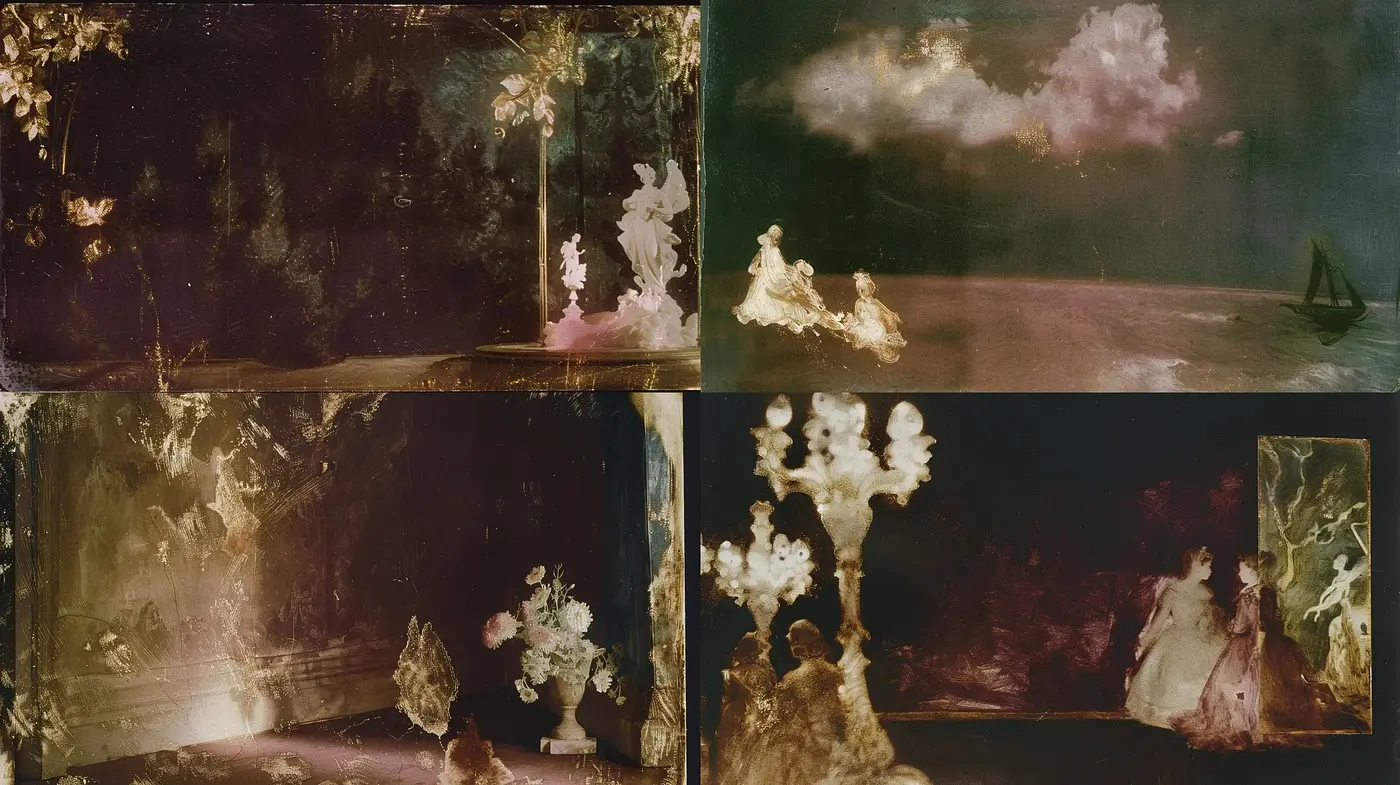 Ethereal Twilight: A Mysterious Fusion of Classical Art and Dreamscapes - Midjourney sref style