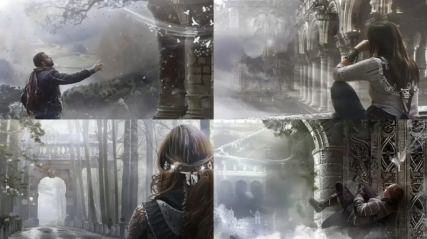 Ethereal Dreamscapes with a Mysterious Atmosphere and Intricate Textures - Midjourney sref style