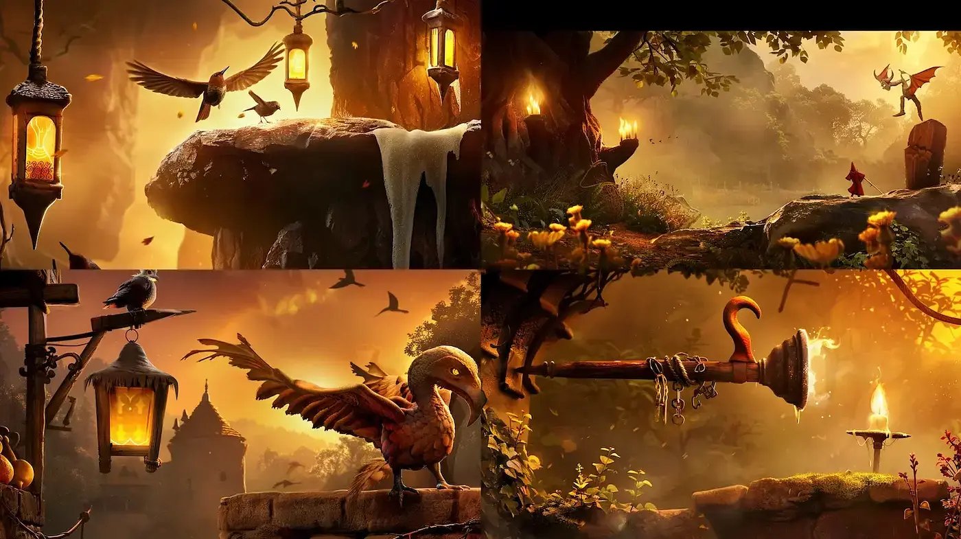 Enchanted Scene with Whimsical Charm and Rustic Details - Midjourney sref style