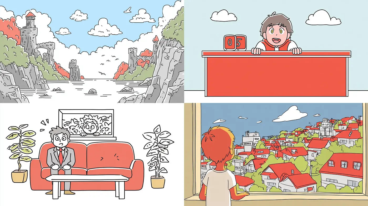 Whimsical and Simplistic Cartooning Style with Vibrant Elements - Midjourney sref style