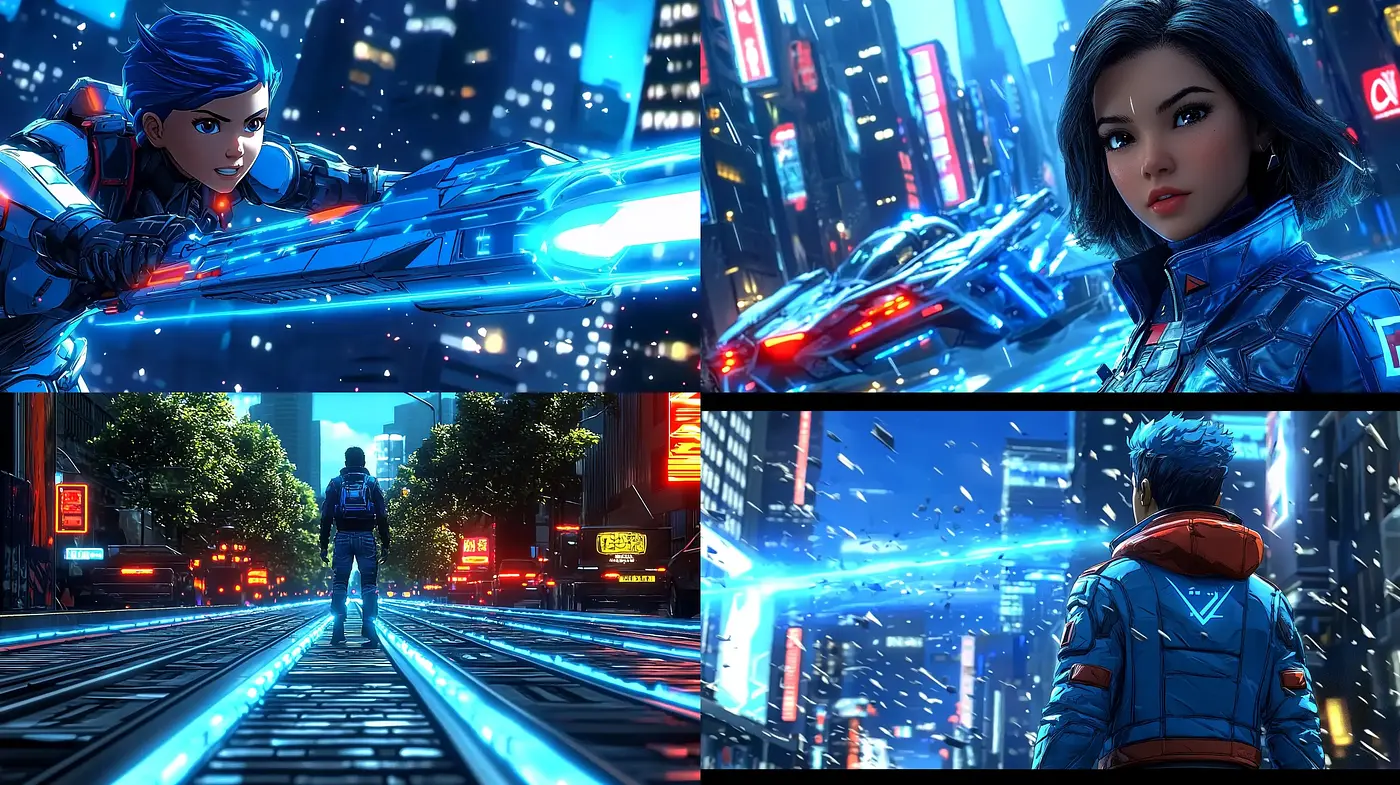 Futuristic Neon Spectrum: A Luminous Cyberpunk Aesthetic - Midjourney sref style